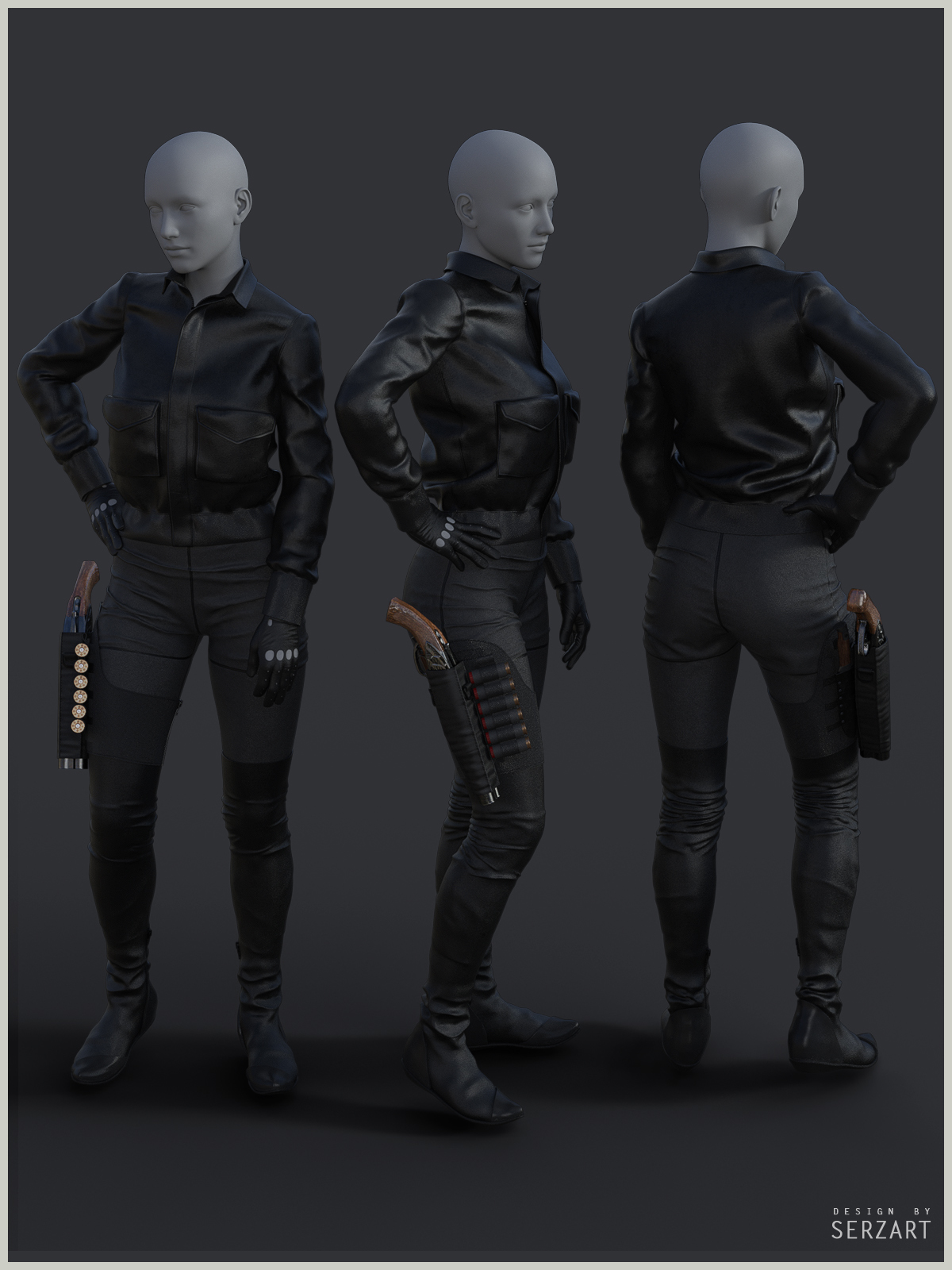 Black Bird Outfit for Genesis 8 Female by N/A