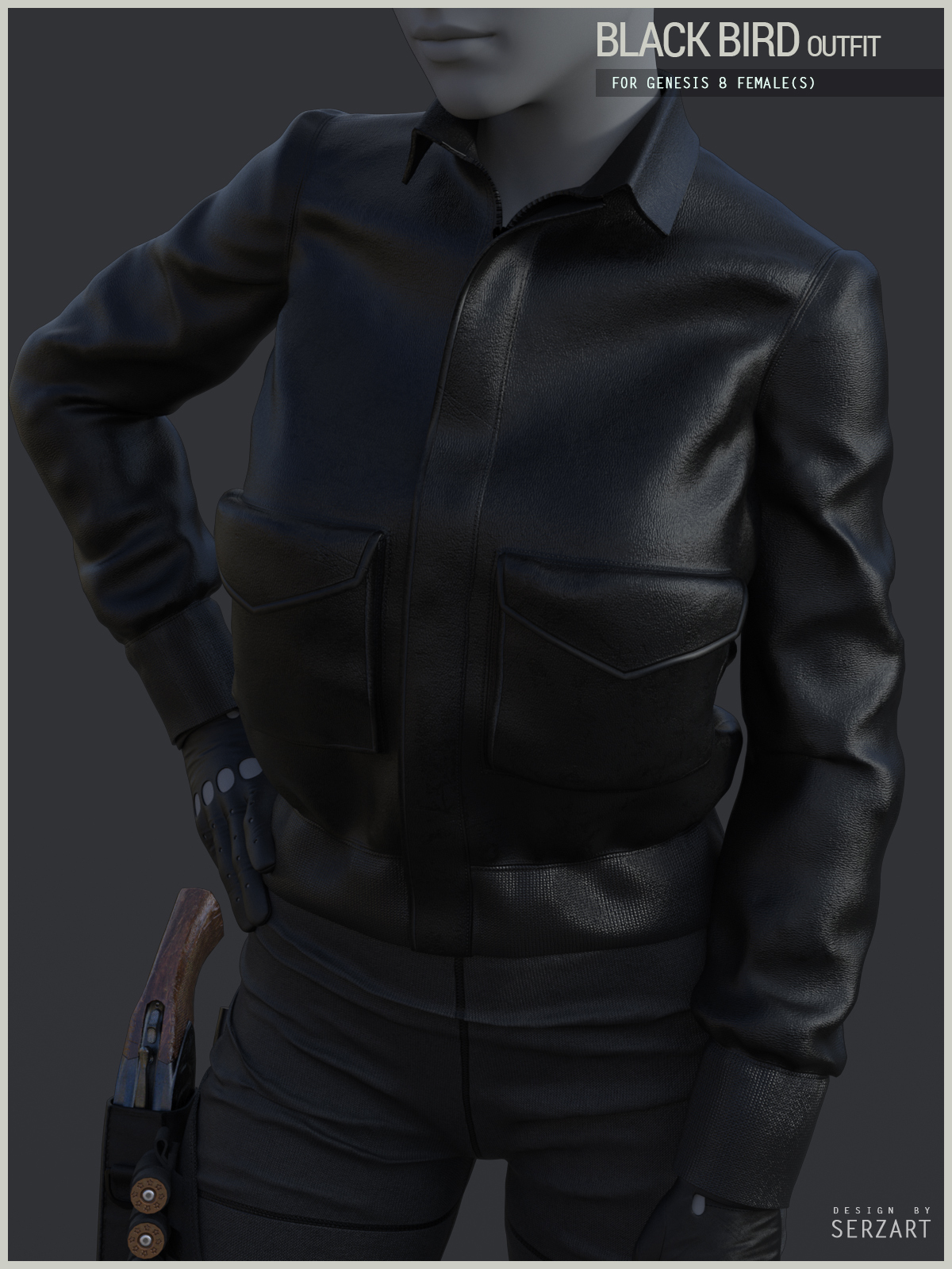 Black Bird Outfit for Genesis 8 Female by N/A