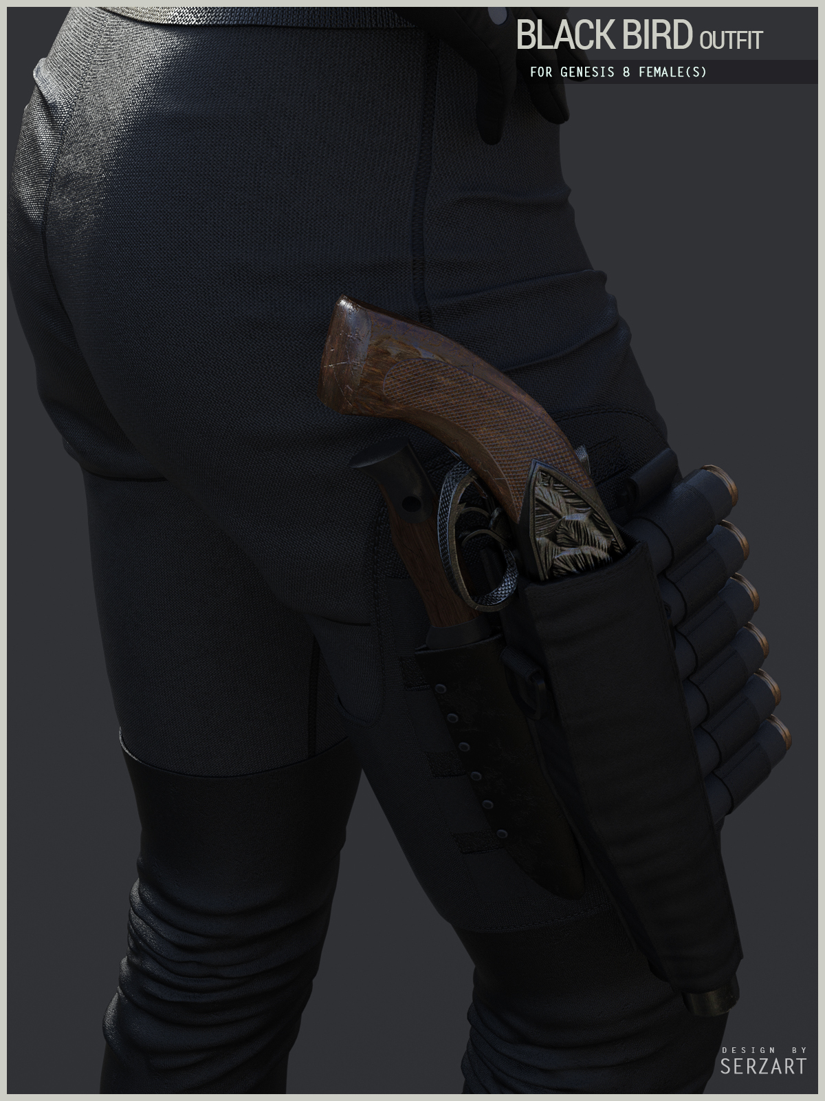 Black Bird Outfit for Genesis 8 Female by N/A