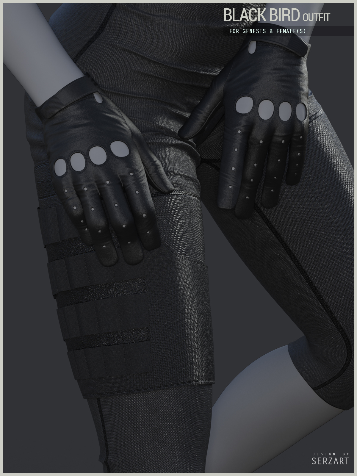 Black Bird Outfit for Genesis 8 Female by N/A