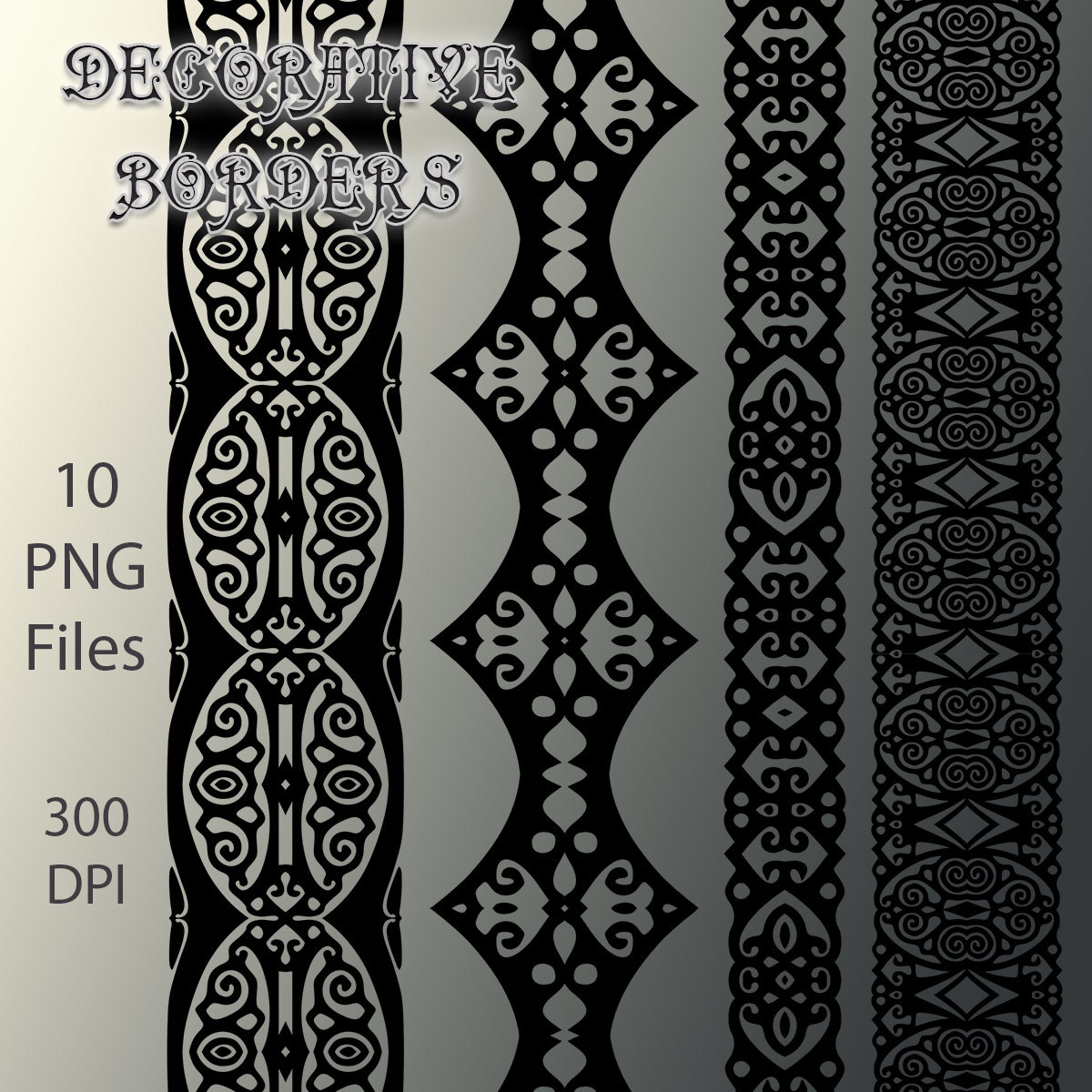 Decorative Border PNGs and Backgrounds by N/A