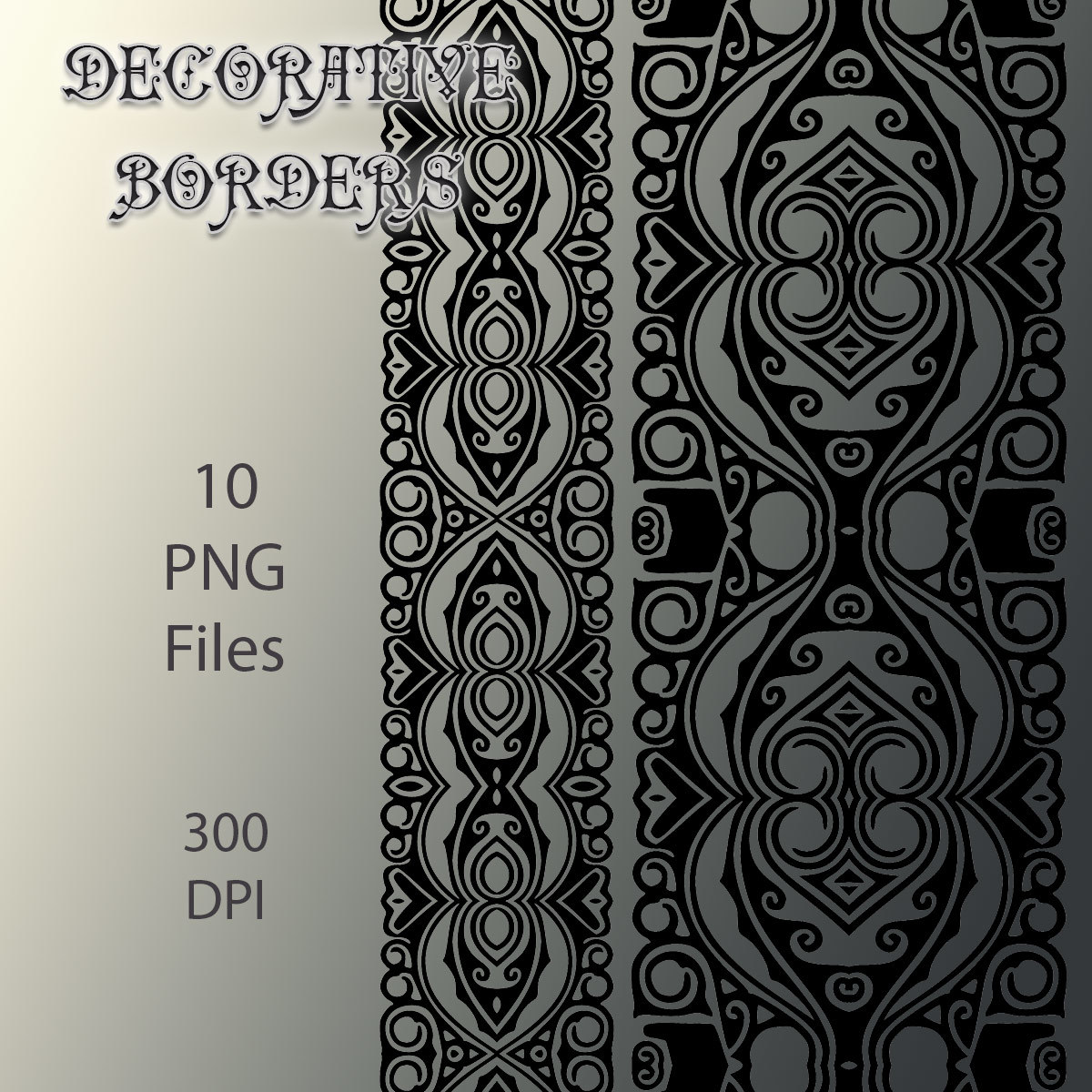 Decorative Border PNGs and Backgrounds by N/A