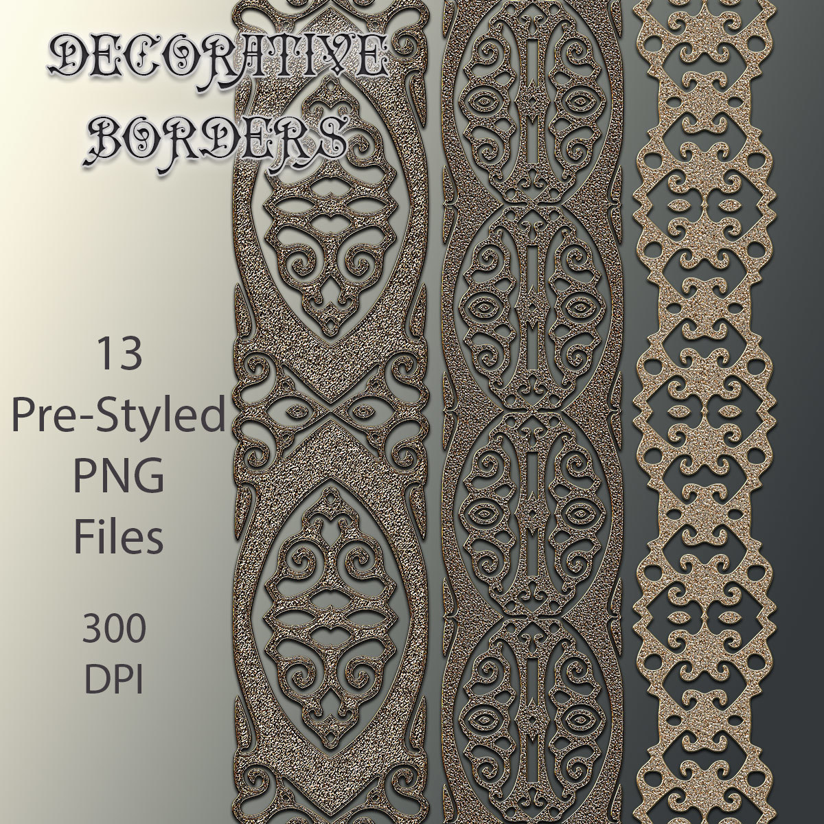 Decorative Border PNGs and Backgrounds by N/A