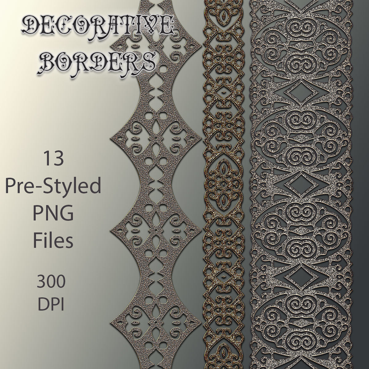 Decorative Border PNGs and Backgrounds by N/A