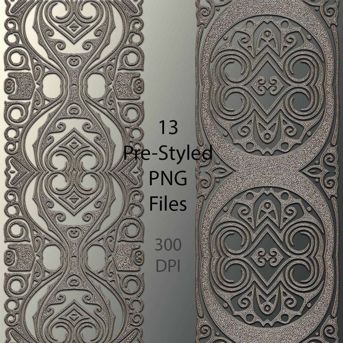 Decorative Border PNGs and Backgrounds by N/A