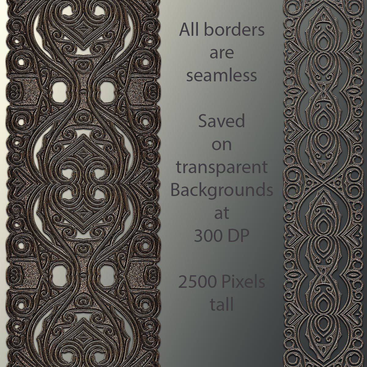 Decorative Border PNGs and Backgrounds by N/A