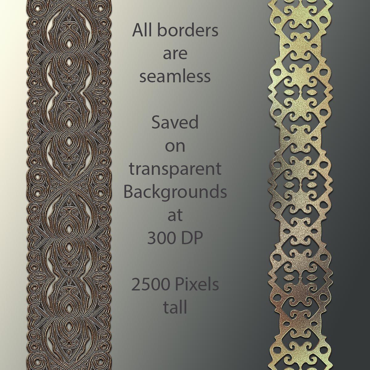 Decorative Border PNGs and Backgrounds by N/A