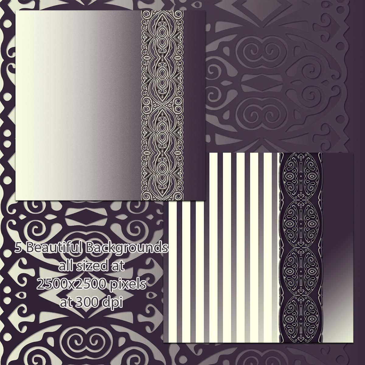Decorative Border PNGs and Backgrounds by N/A