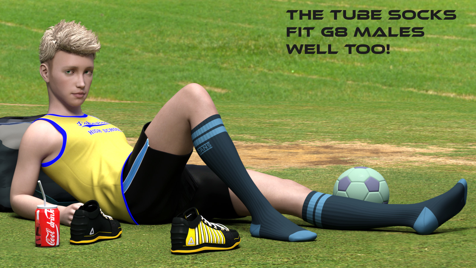 Sport Styles for CJ Studio Tube Socks for Genesis 3 and 8 Females by N/A