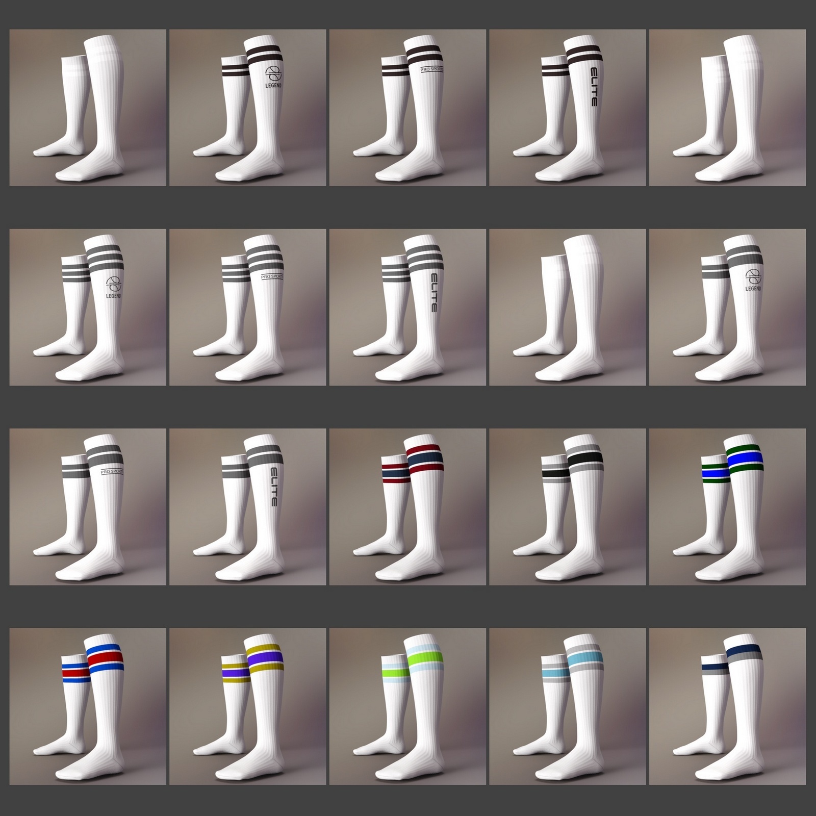 Sport Styles for CJ Studio Tube Socks for Genesis 3 and 8 Females by N/A