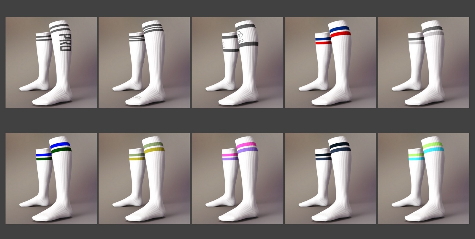 Sport Styles for CJ Studio Tube Socks for Genesis 3 and 8 Females by N/A