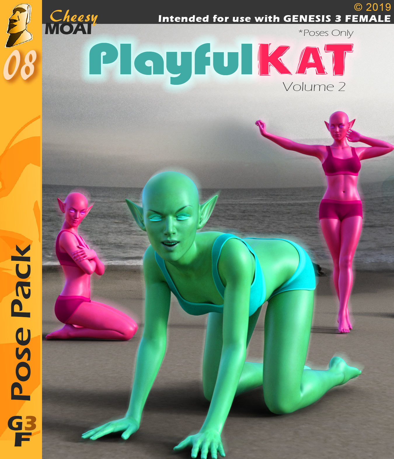 Playful Kat v02 : By CheesyMoai for G3F by N/A