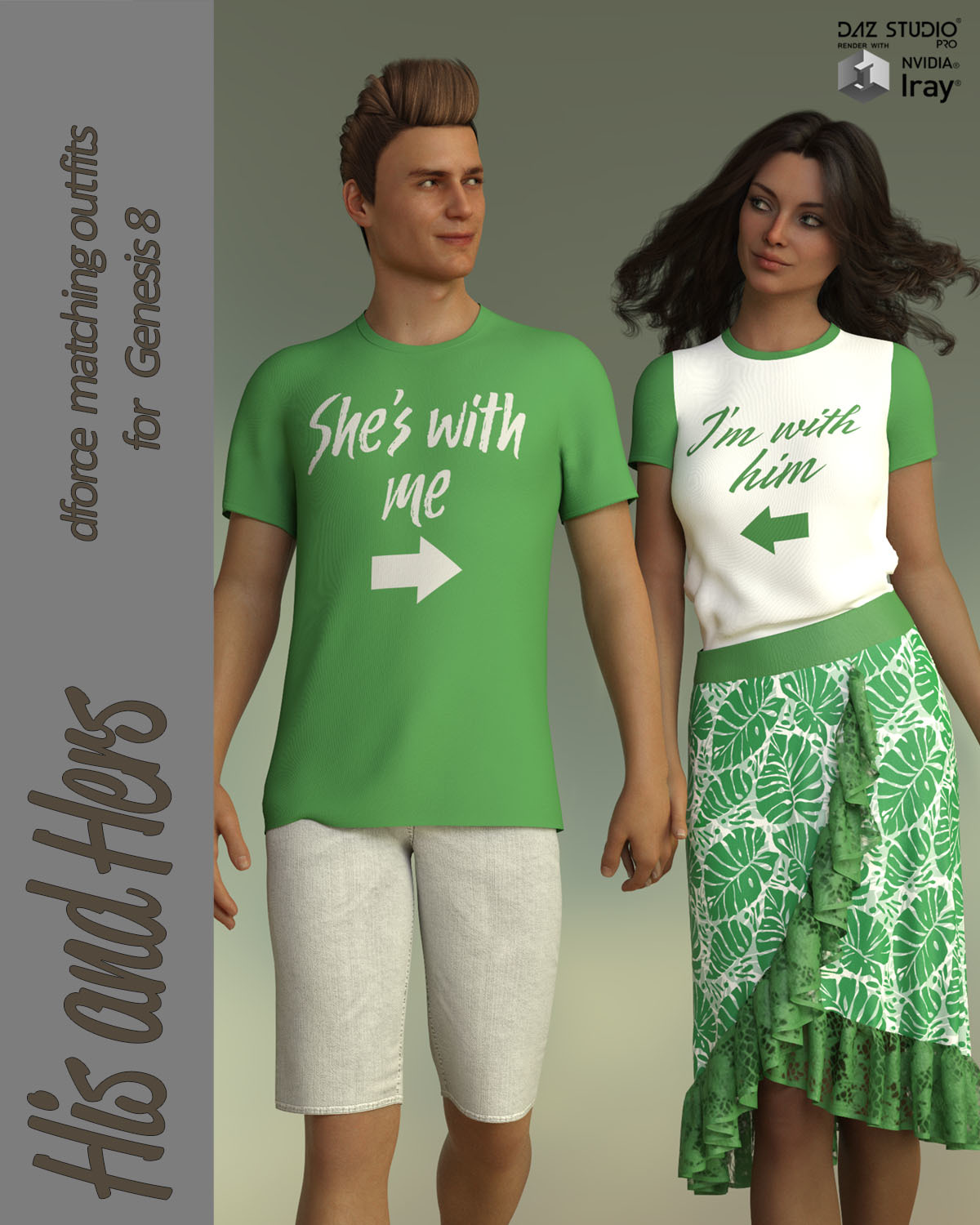 HisNHers dForce Matching Outfits for Genesis 8 by N/A