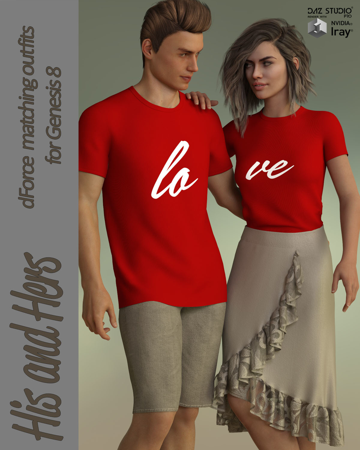 HisNHers dForce Matching Outfits for Genesis 8 by N/A