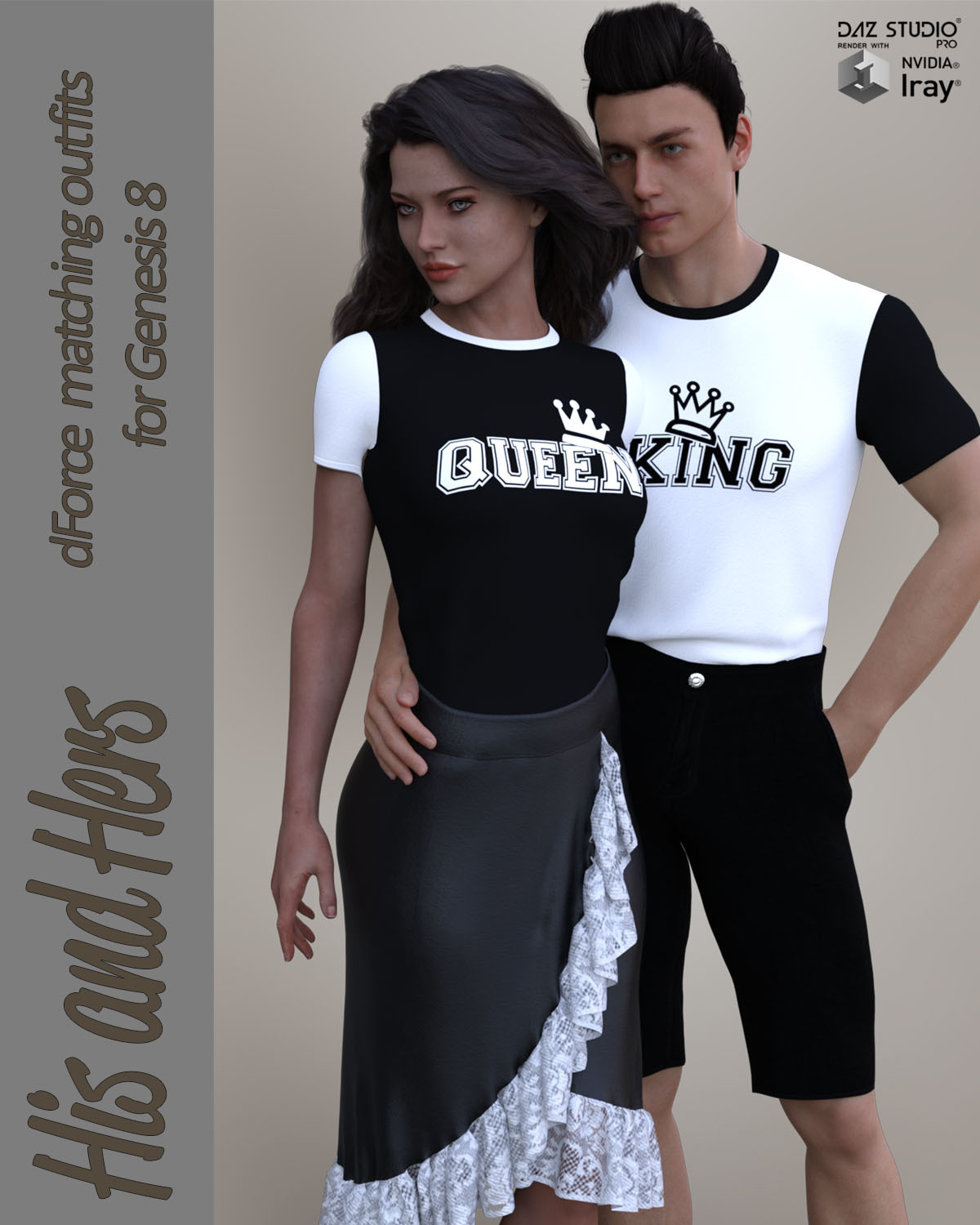 HisNHers dForce Matching Outfits for Genesis 8 by N/A