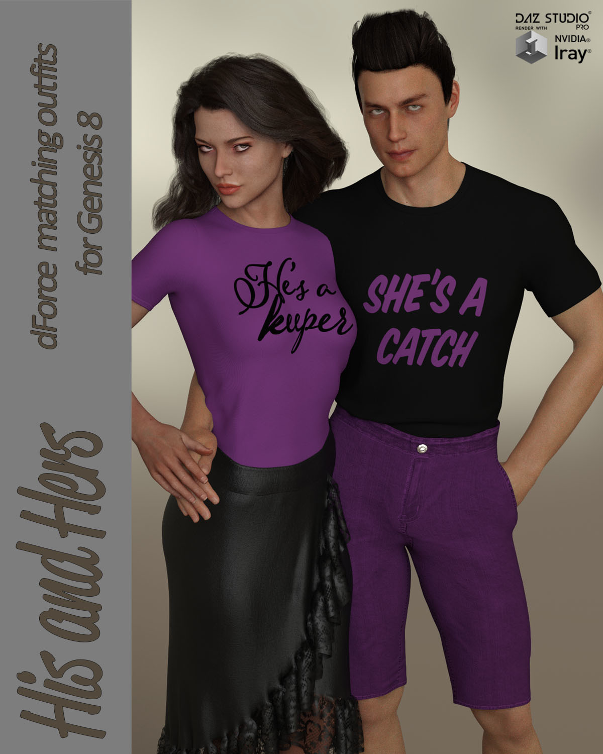 HisNHers dForce Matching Outfits for Genesis 8 by N/A