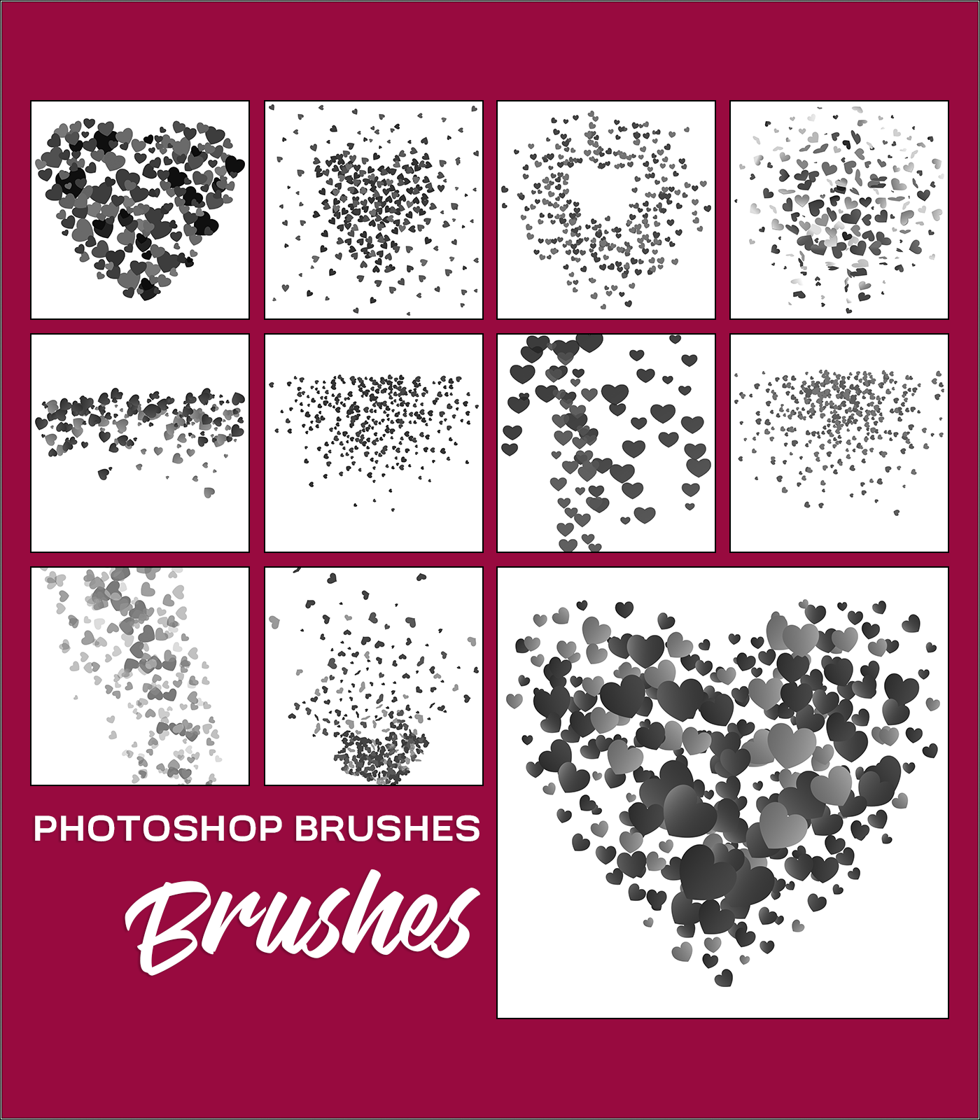 Photoshop Brushes - Hearts by N/A