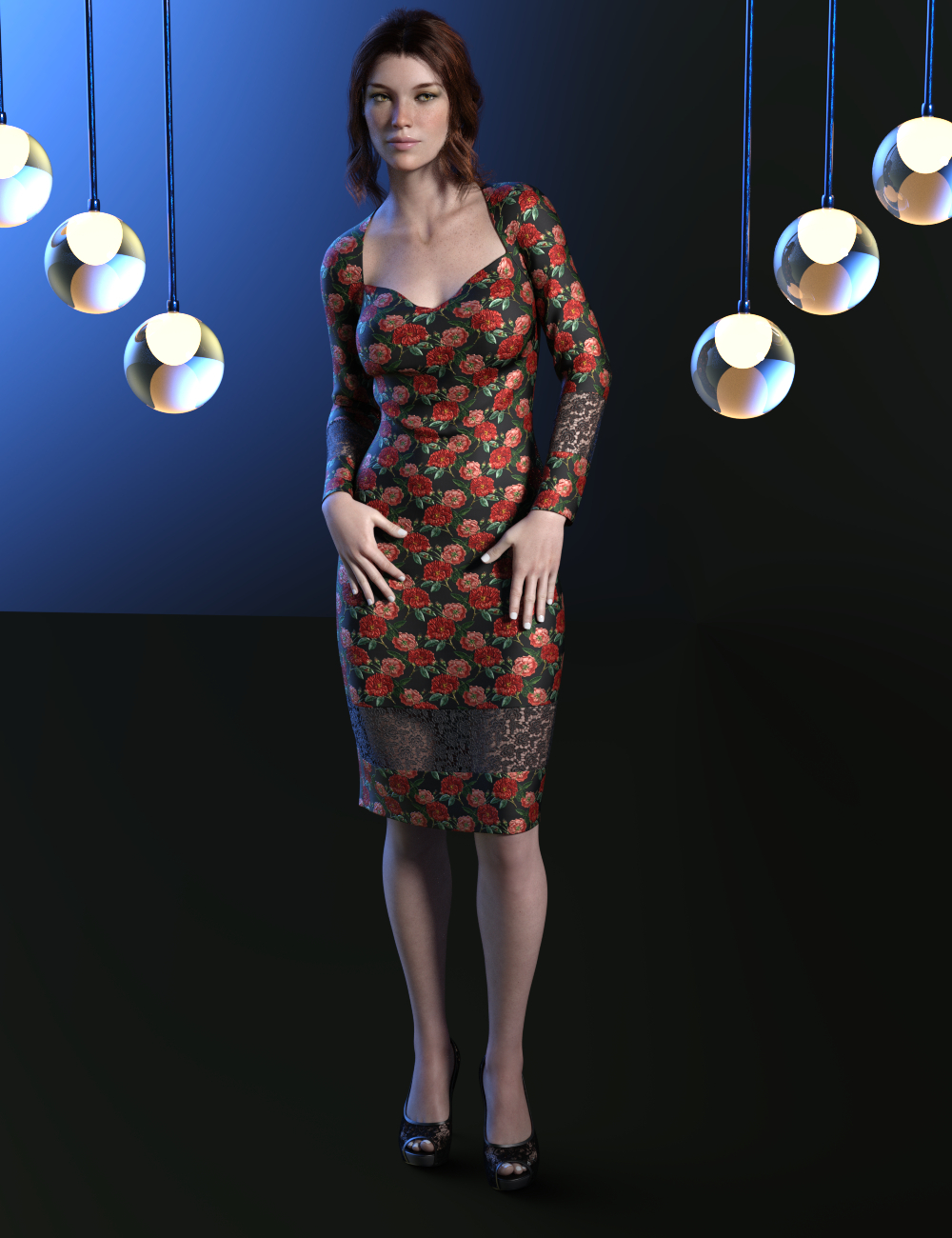 dForce Cocktail Rose Dress for G8F by N/A