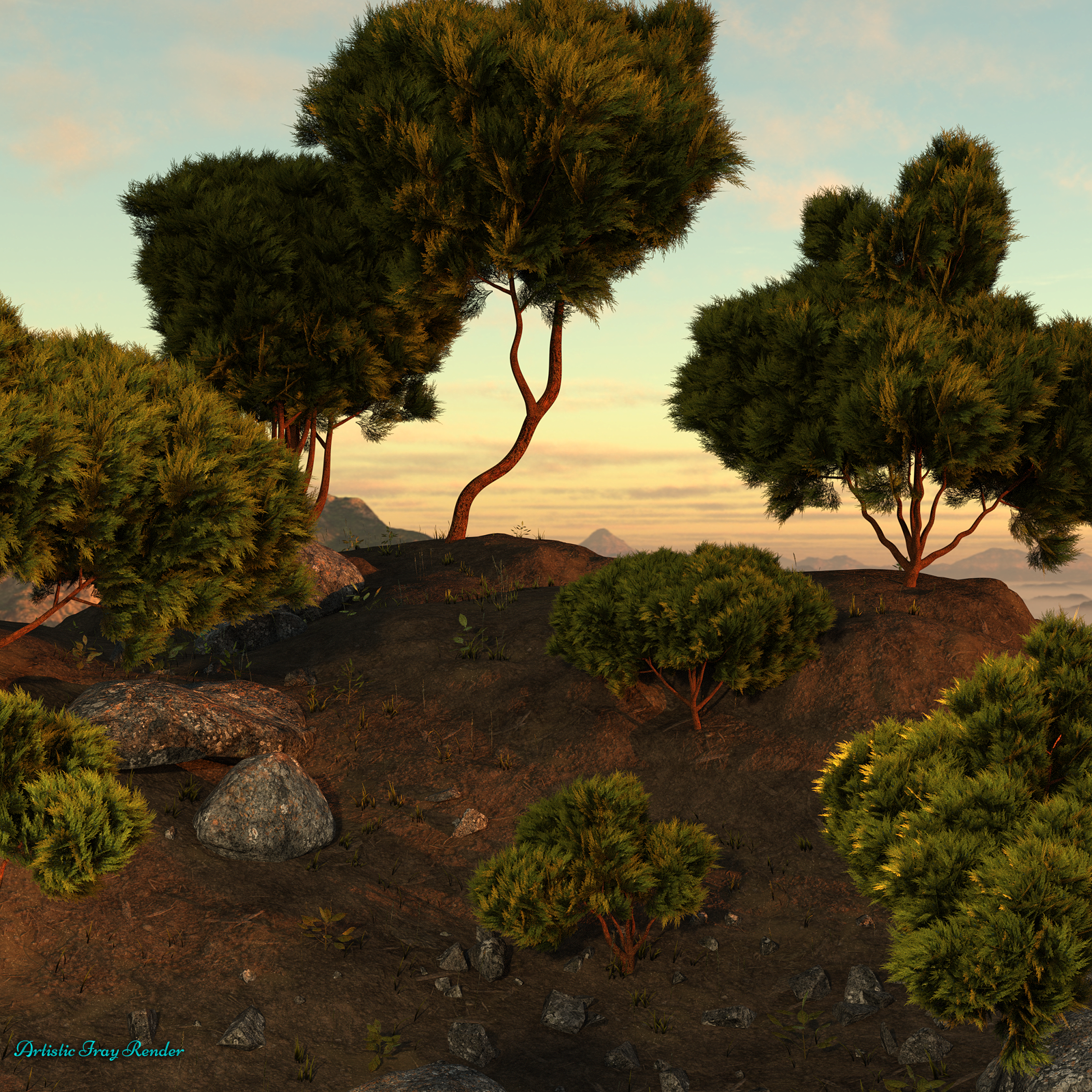 Juniper Tree Props And Mirrored Versions For Daz Studio Iray by N/A