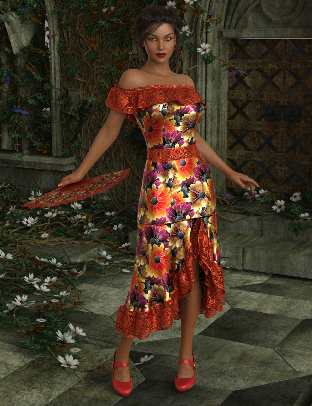 InStyle - dForce Flirty Flamenco Suit for Genesis 8 and Genesis 3 Female by N/A