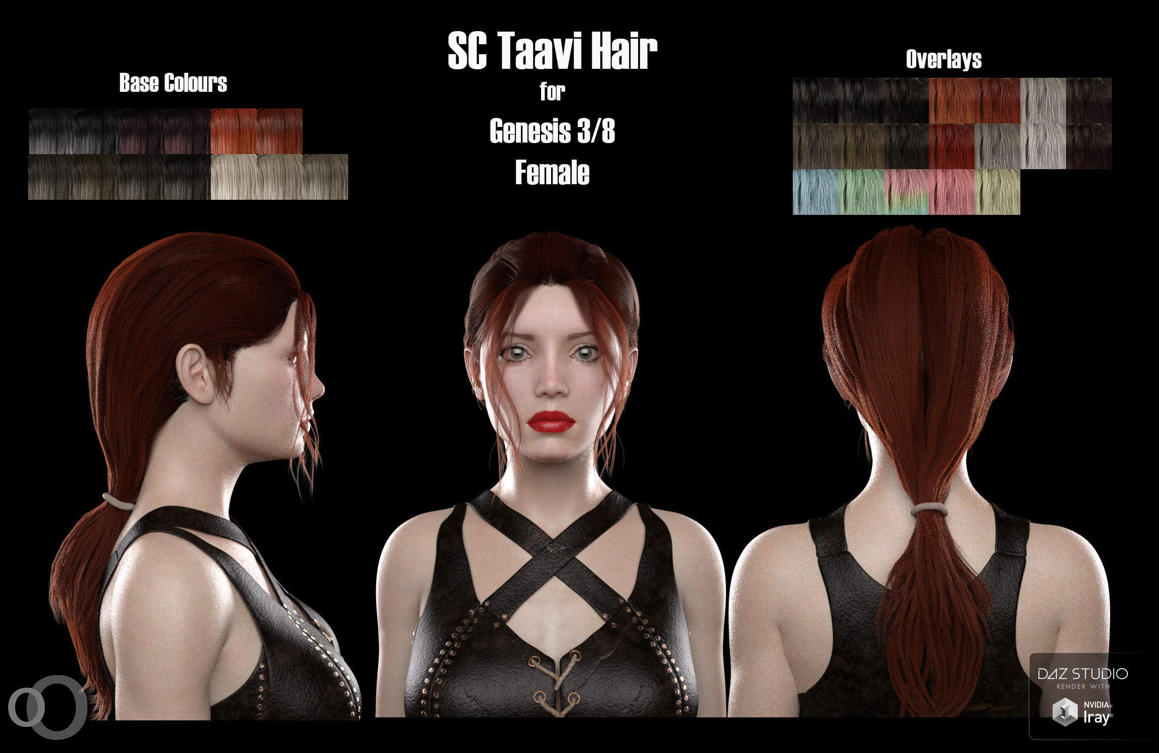 SC Taavi Hair for Genesis 3 and 8 Female by N/A