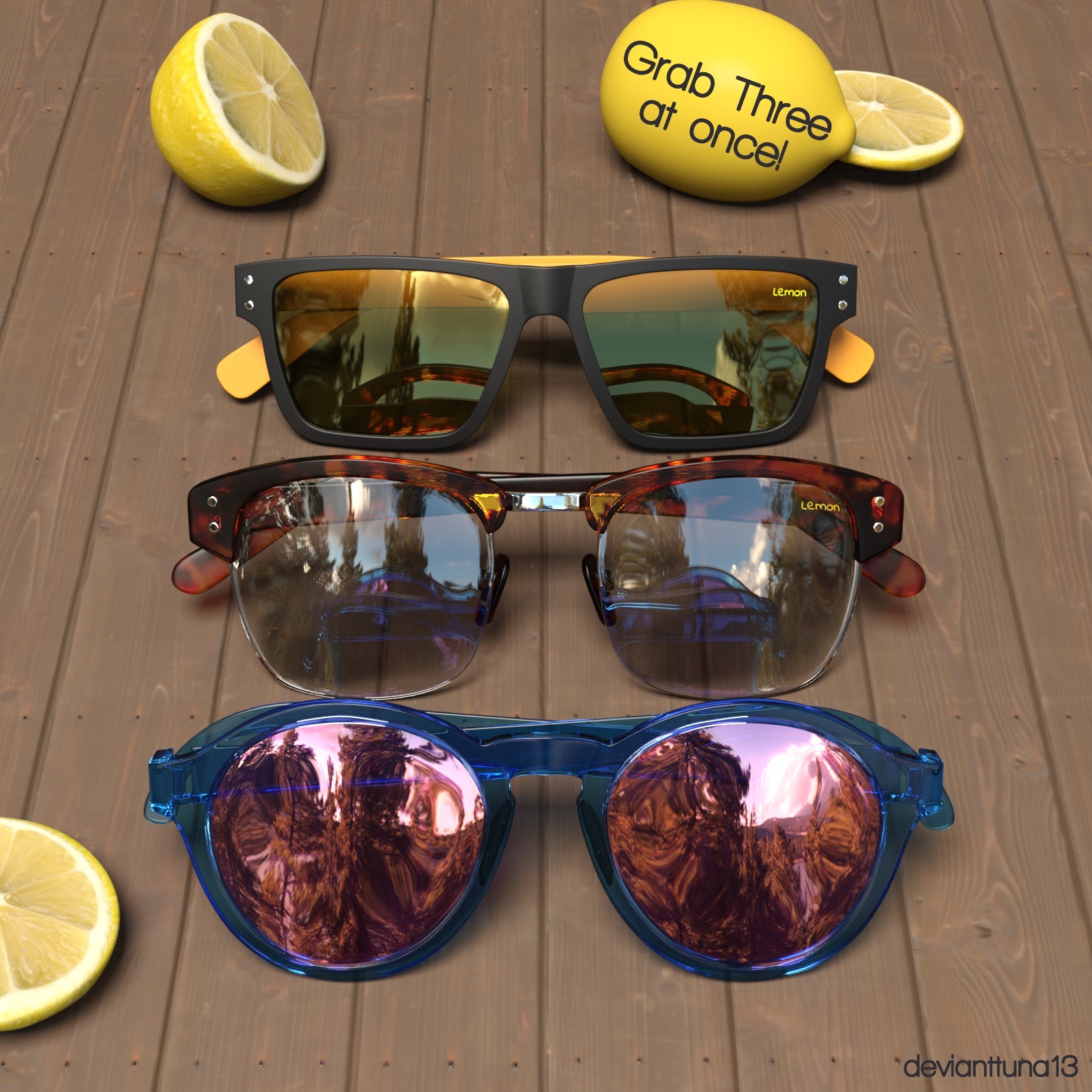 Lemon Glasses - 3 in 1 by N/A