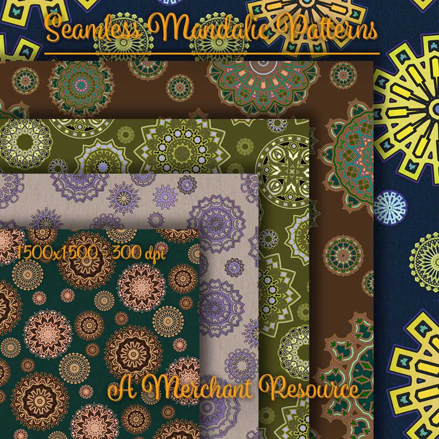 Seamless Mandalic Patterns by N/A