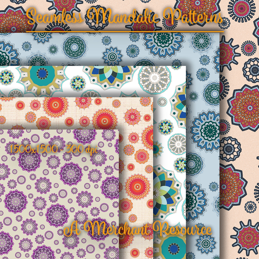 Seamless Mandalic Patterns by N/A