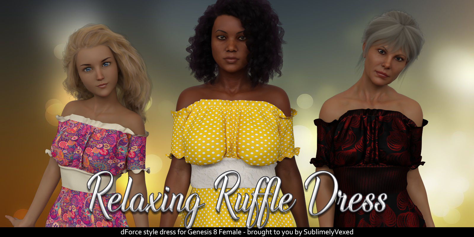 SublimelyVexed Relaxing Ruffle Dress G8|dForce by N/A