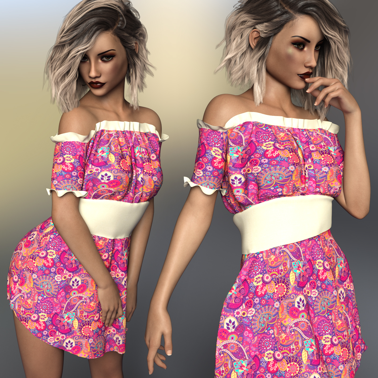 SublimelyVexed Relaxing Ruffle Dress G8|dForce by N/A