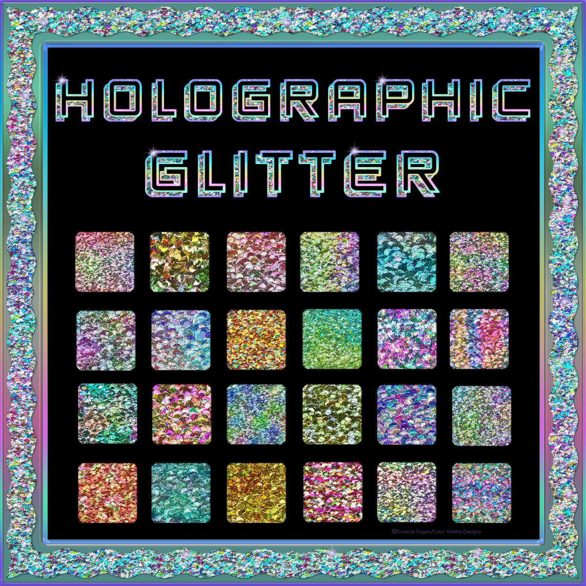 Bling Glamour Glitter HOLOGRAPHIC PS Layer Styles by N/A