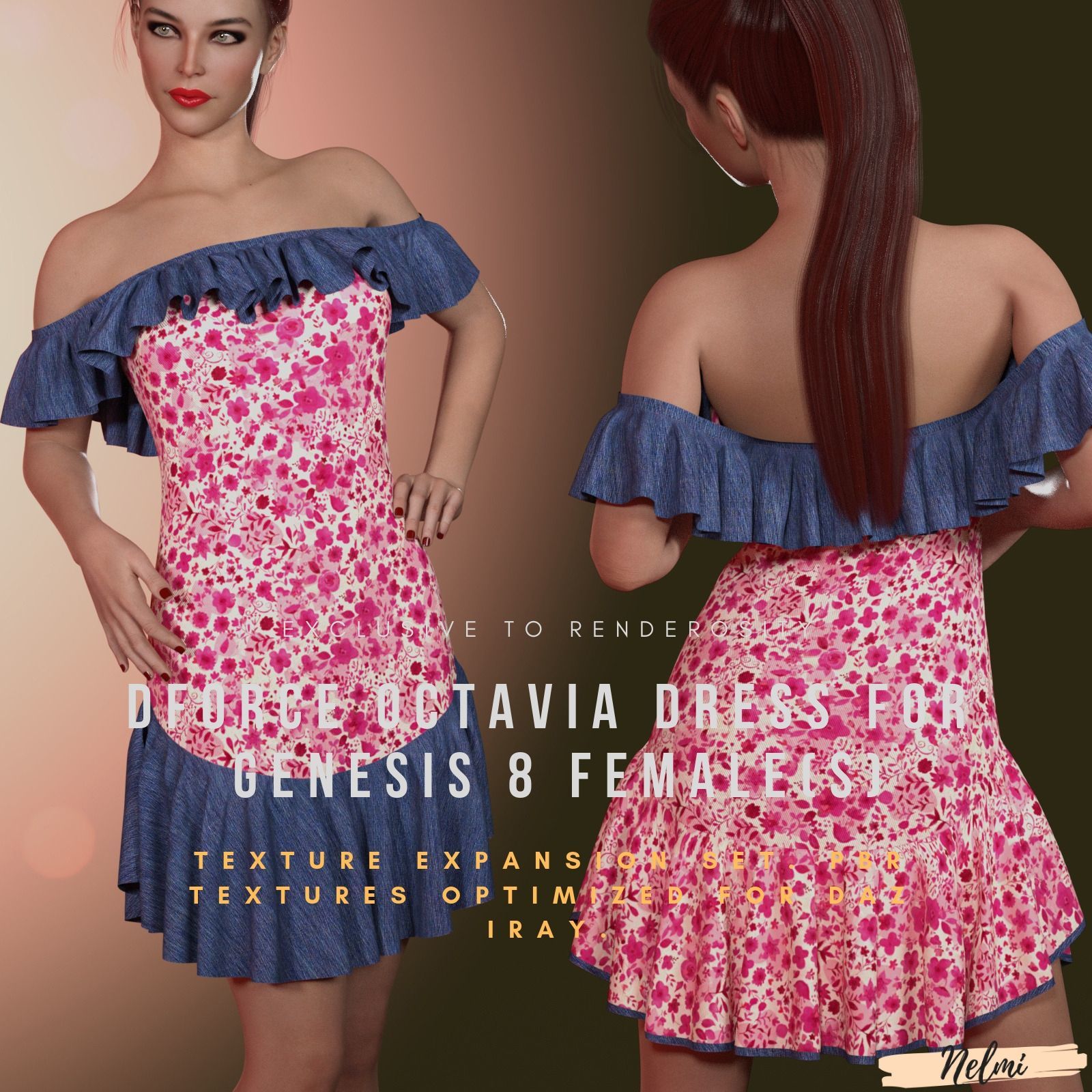 NELMI- Dforce Octavia Dress Genesis 8 Female by N/A