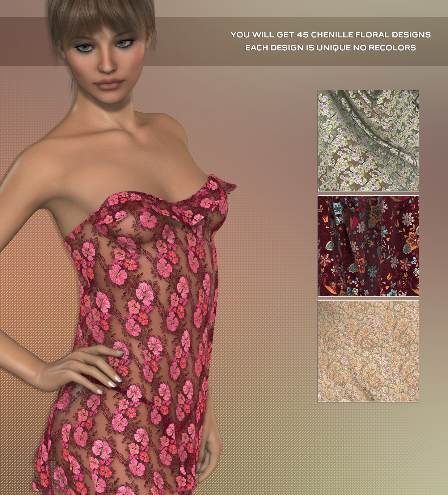 Poser - Floral Chenille by N/A