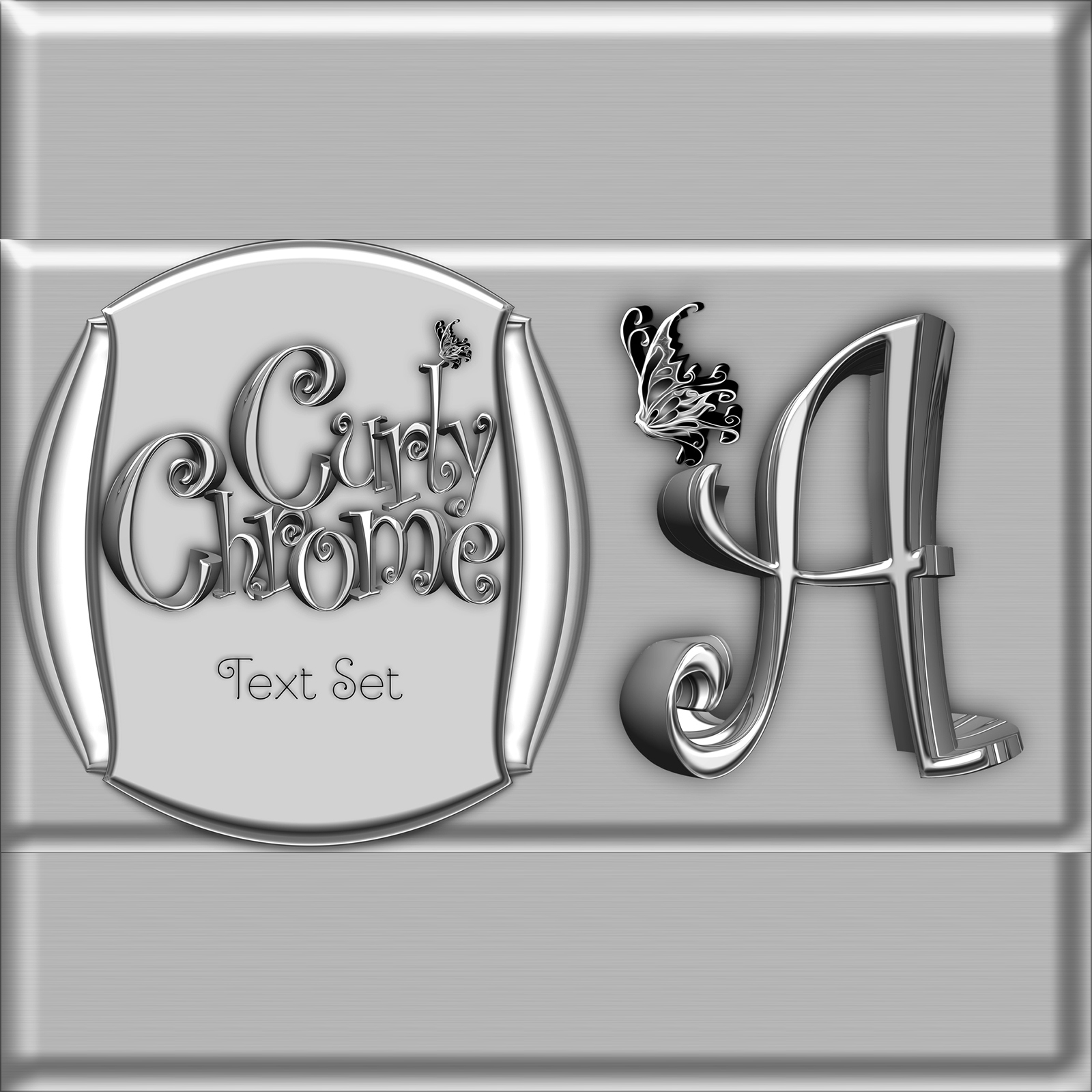 Curly Chrome Alphabet by N/A