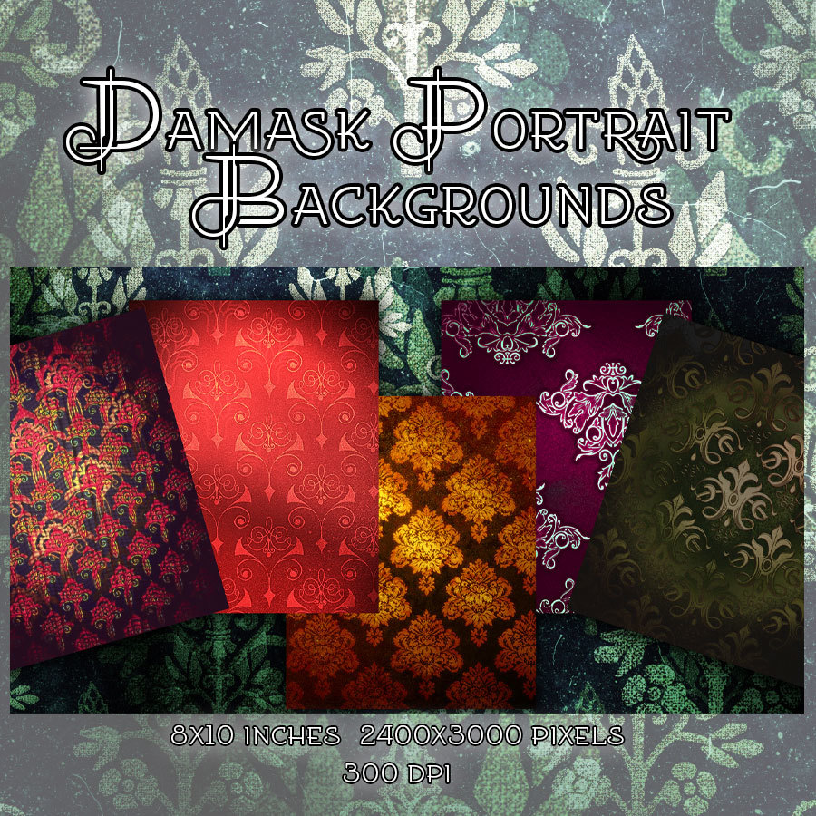 Damask Portrait Backgrounds by N/A