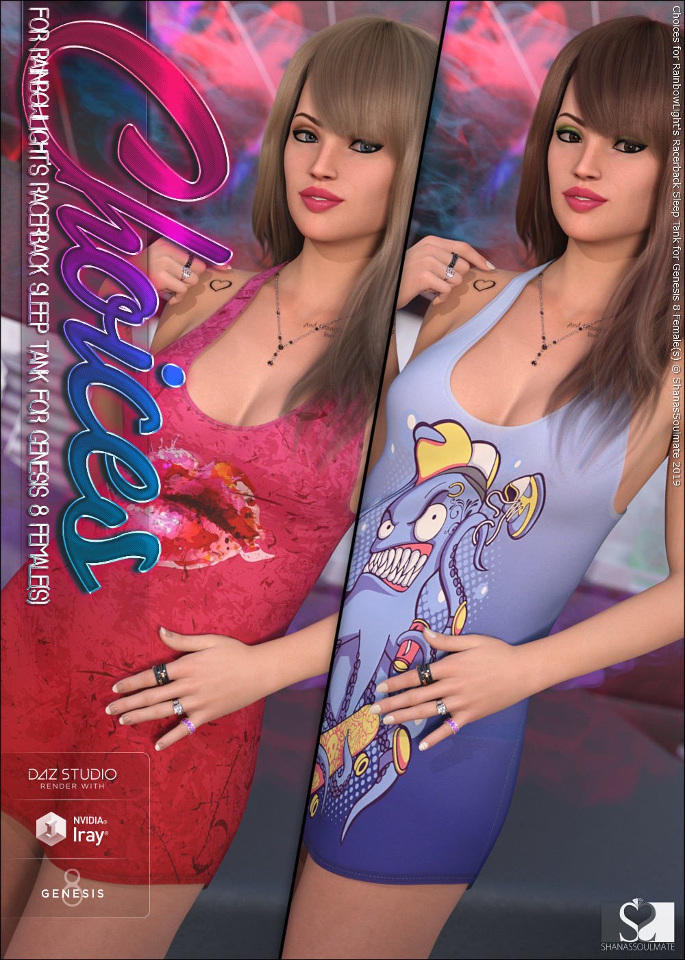 Choices for Racerback Sleep Tank for Genesis 8 Females by N/A