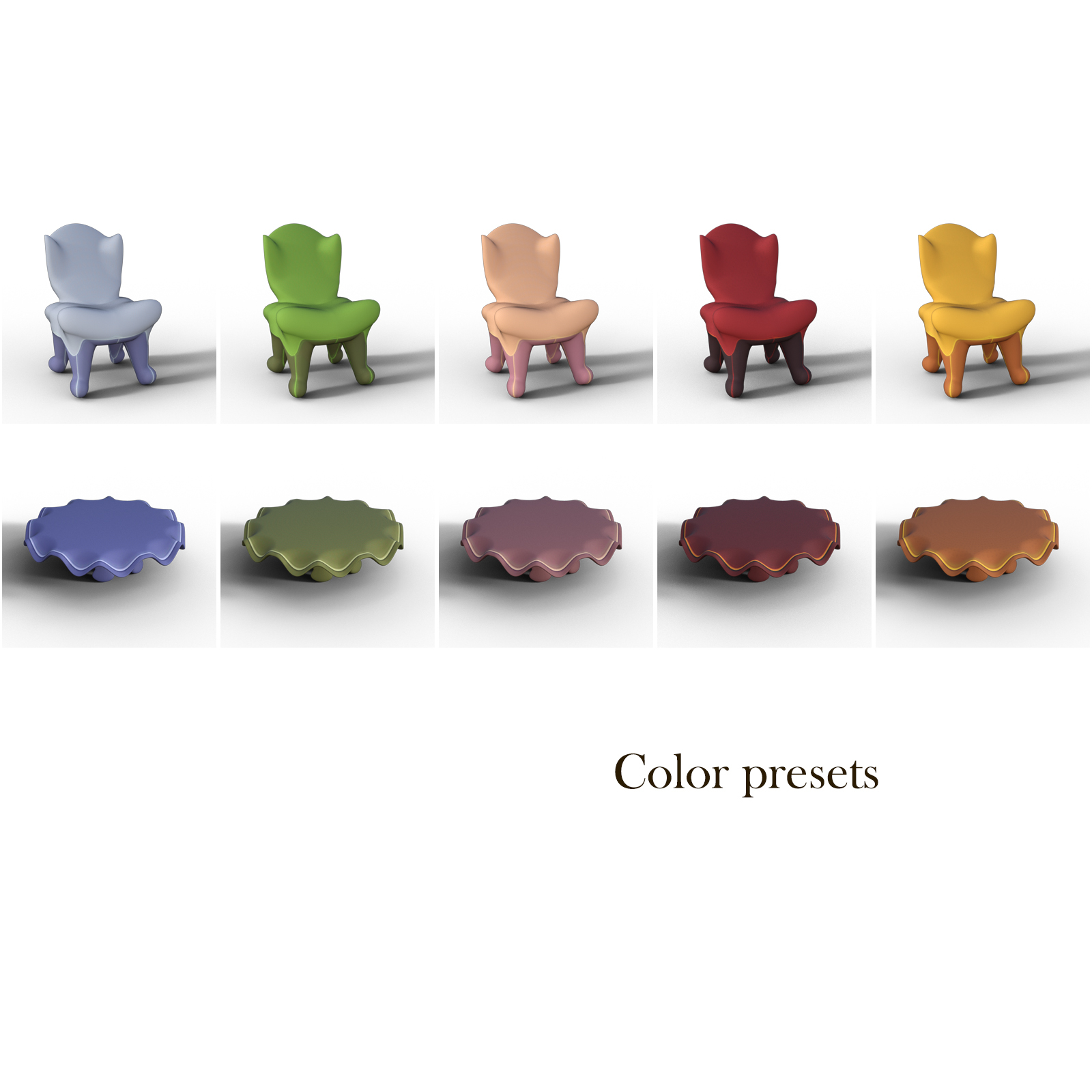 Toon Morphing Chair and Table by N/A