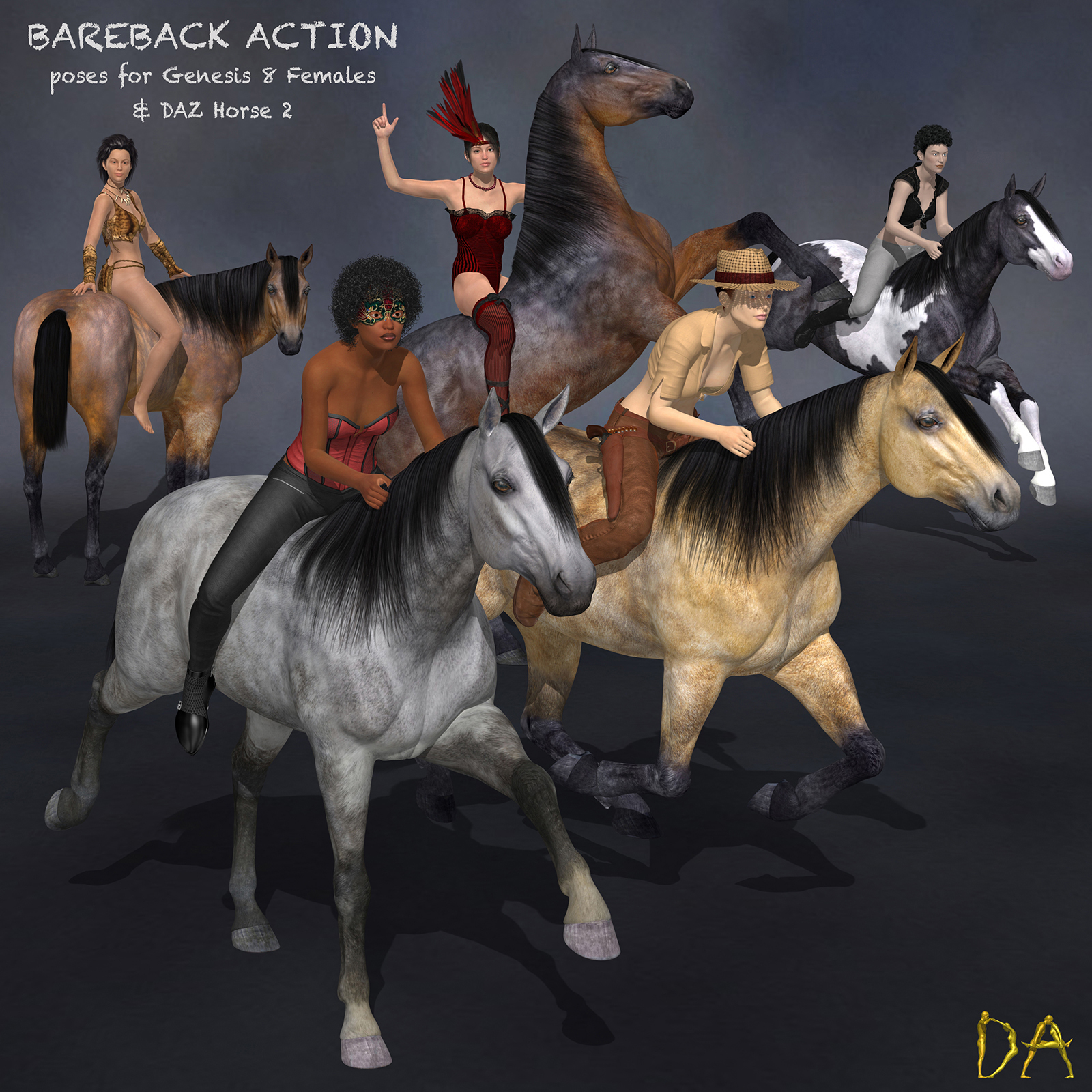 Bareback Action for G8F & DAZ Horse 2 by N/A