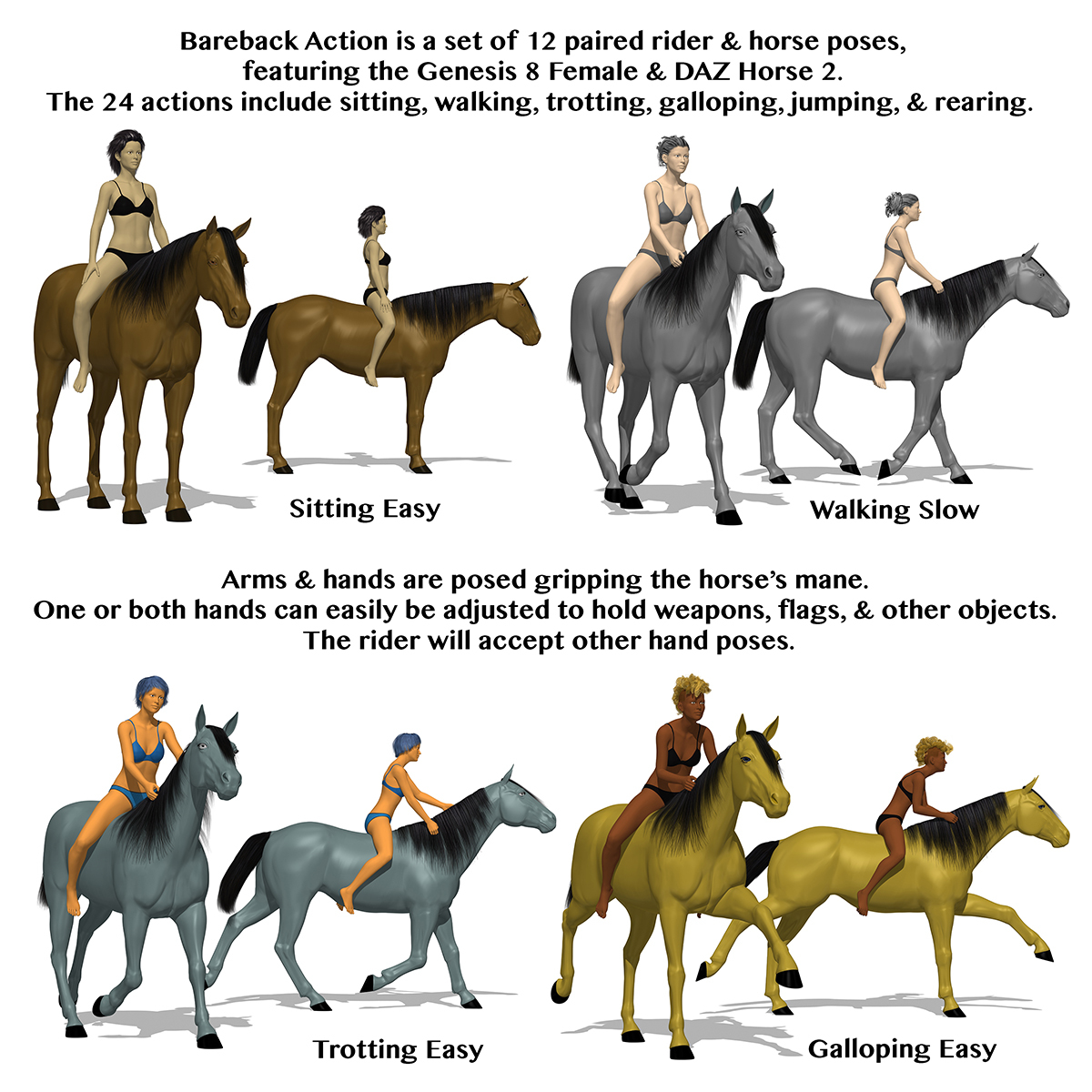 Bareback Action for G8F & DAZ Horse 2 by N/A