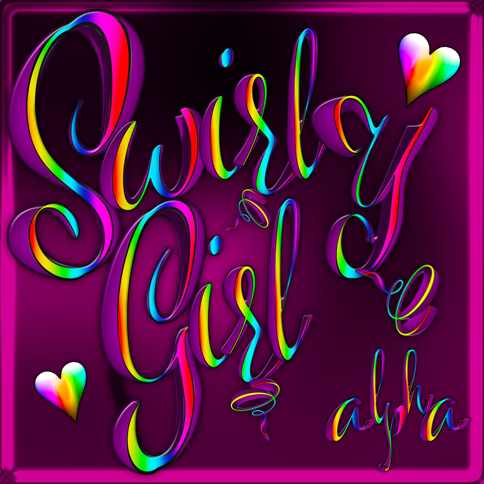Swirly Girl Rainbow Alphabet by N/A