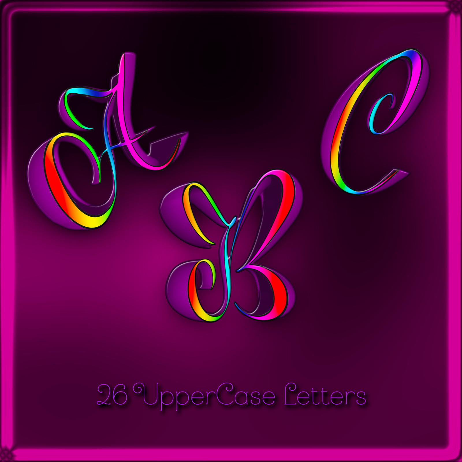 Swirly Girl Rainbow Alphabet by N/A