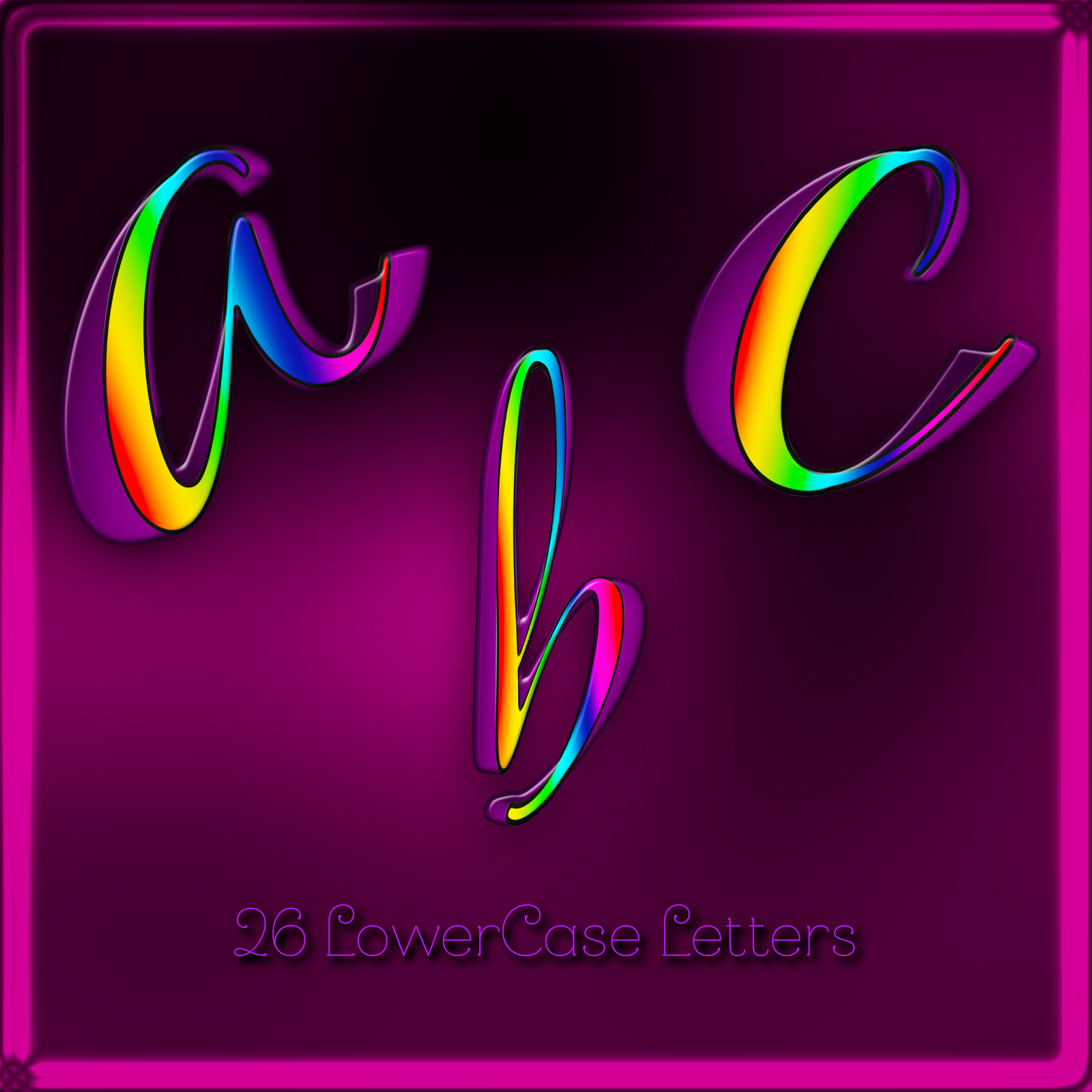 Swirly Girl Rainbow Alphabet by N/A