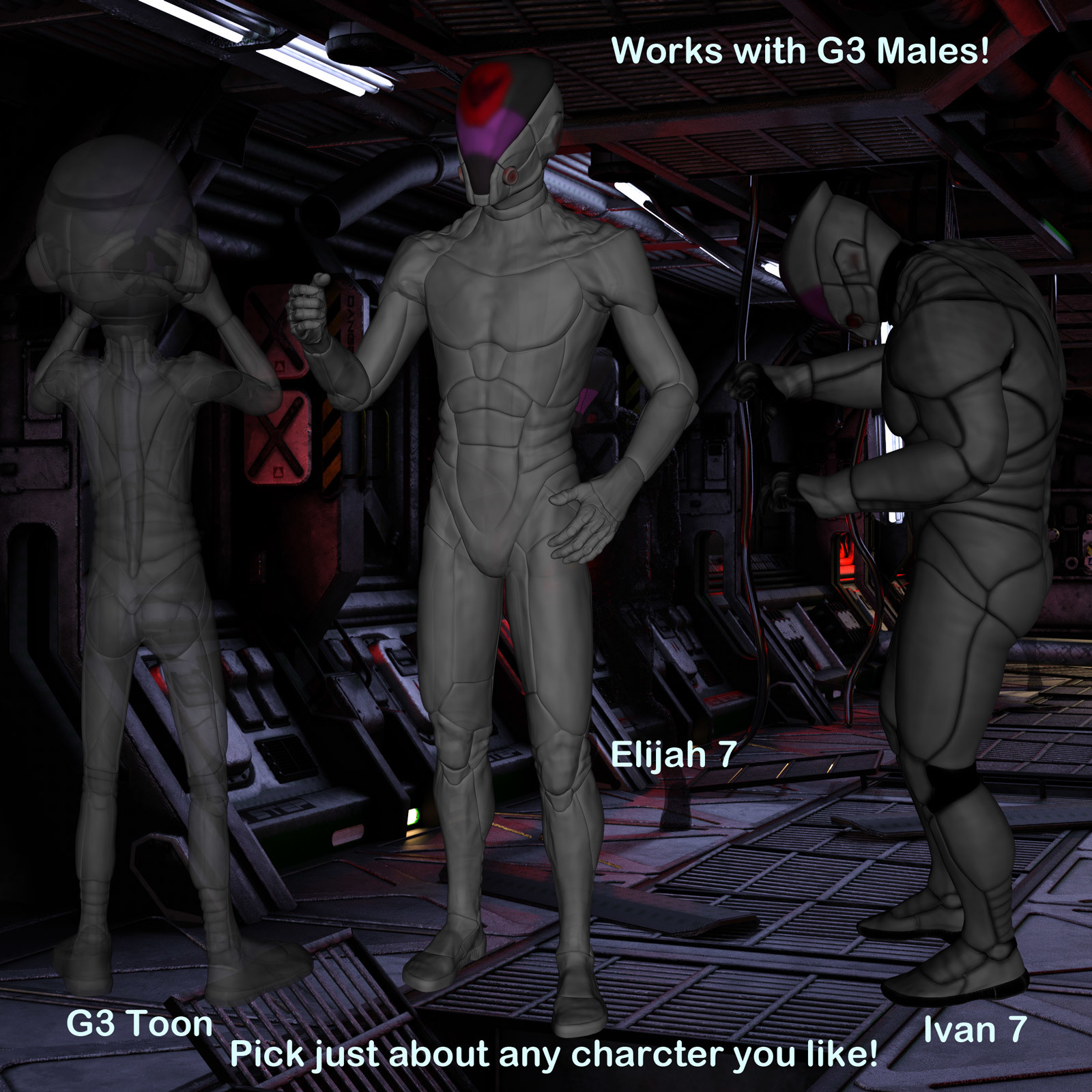 AtoZ Wraith Suit Visibility-n-Mats 1 v1 DAZ 3D by N/A