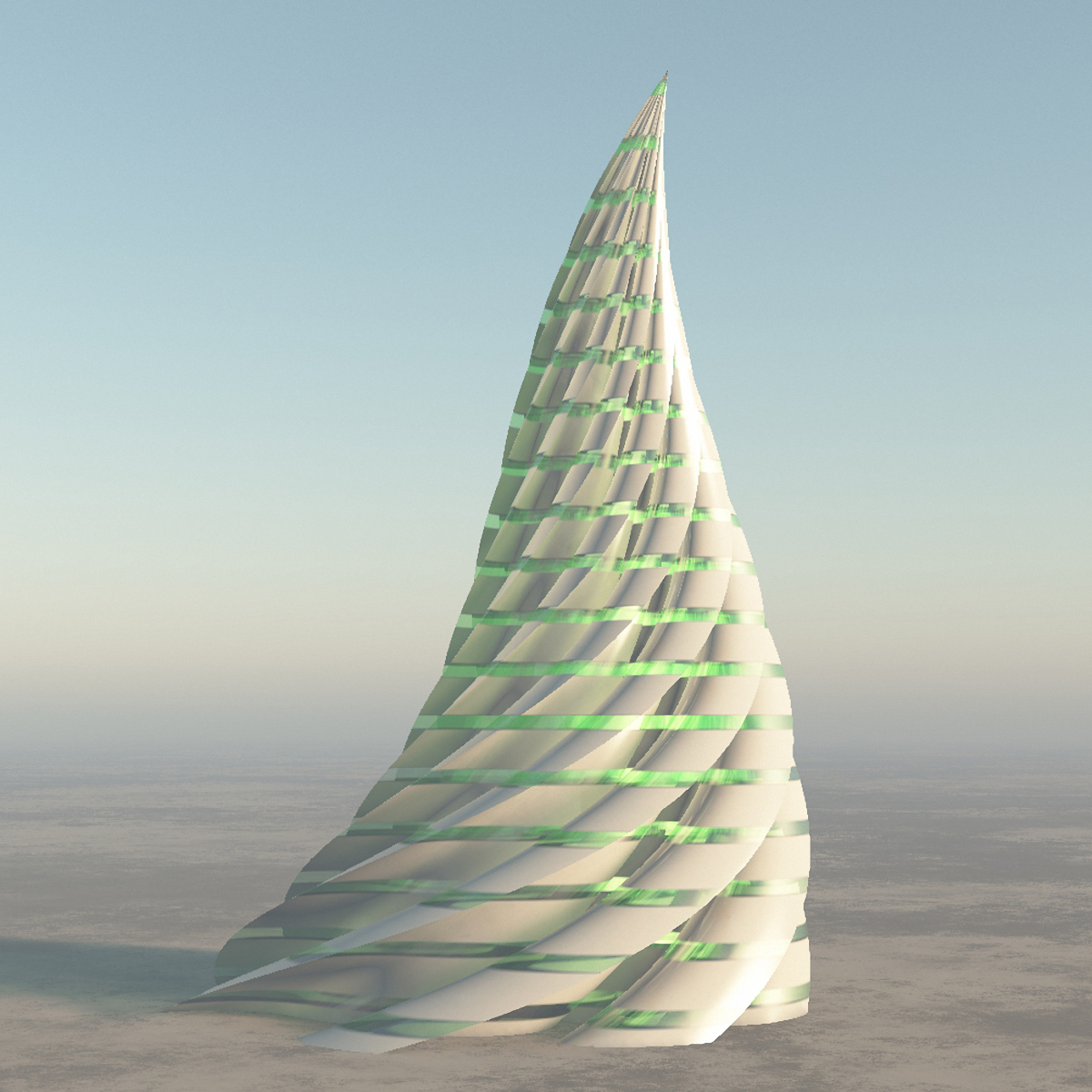 Sci - Fi Spiral Tower. Futuristic Building - Extended License by N/A
