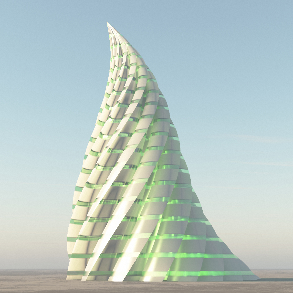 Sci - Fi Spiral Tower. Futuristic Building - Extended License by N/A