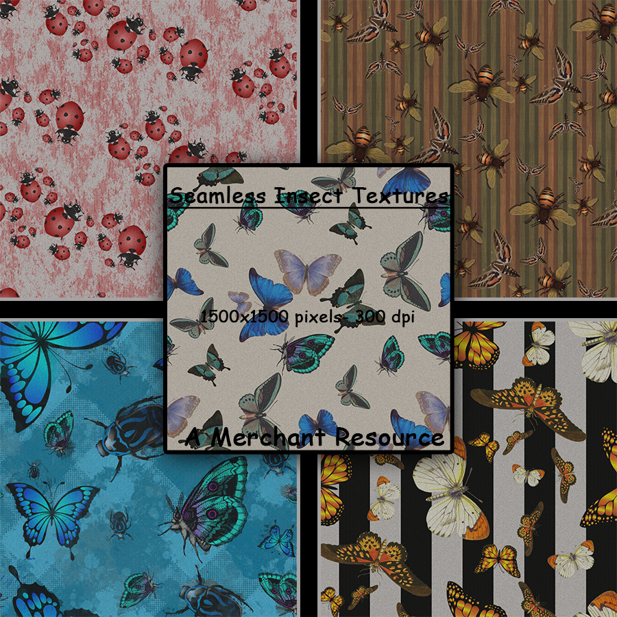Seamless Insect Patterns by N/A