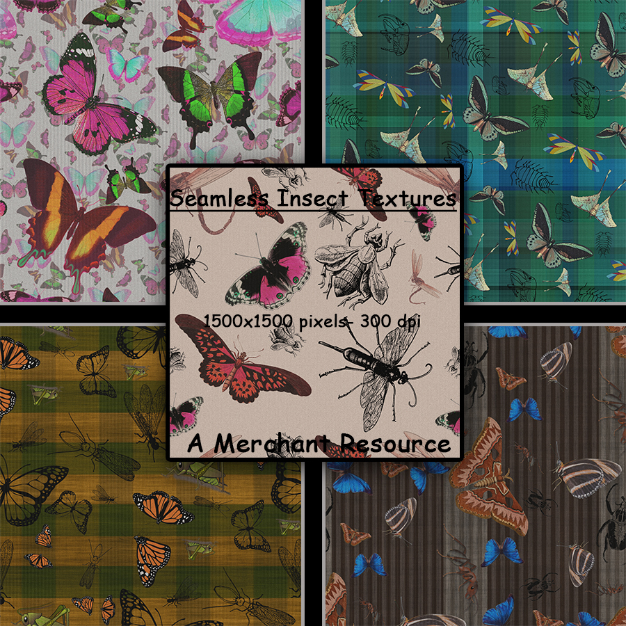 Seamless Insect Patterns by N/A