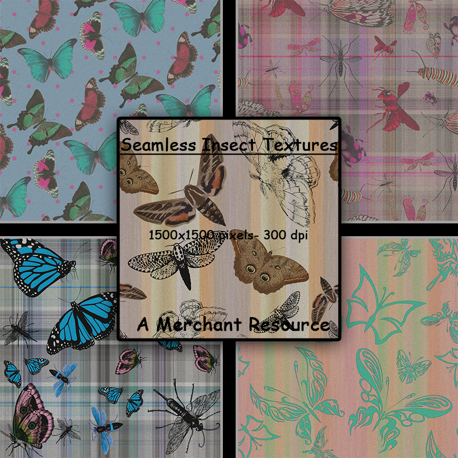 Seamless Insect Patterns by N/A
