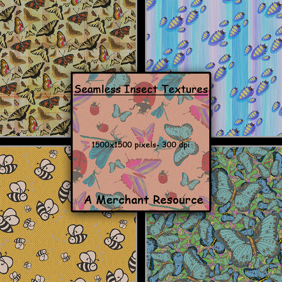 Seamless Insect Patterns by N/A