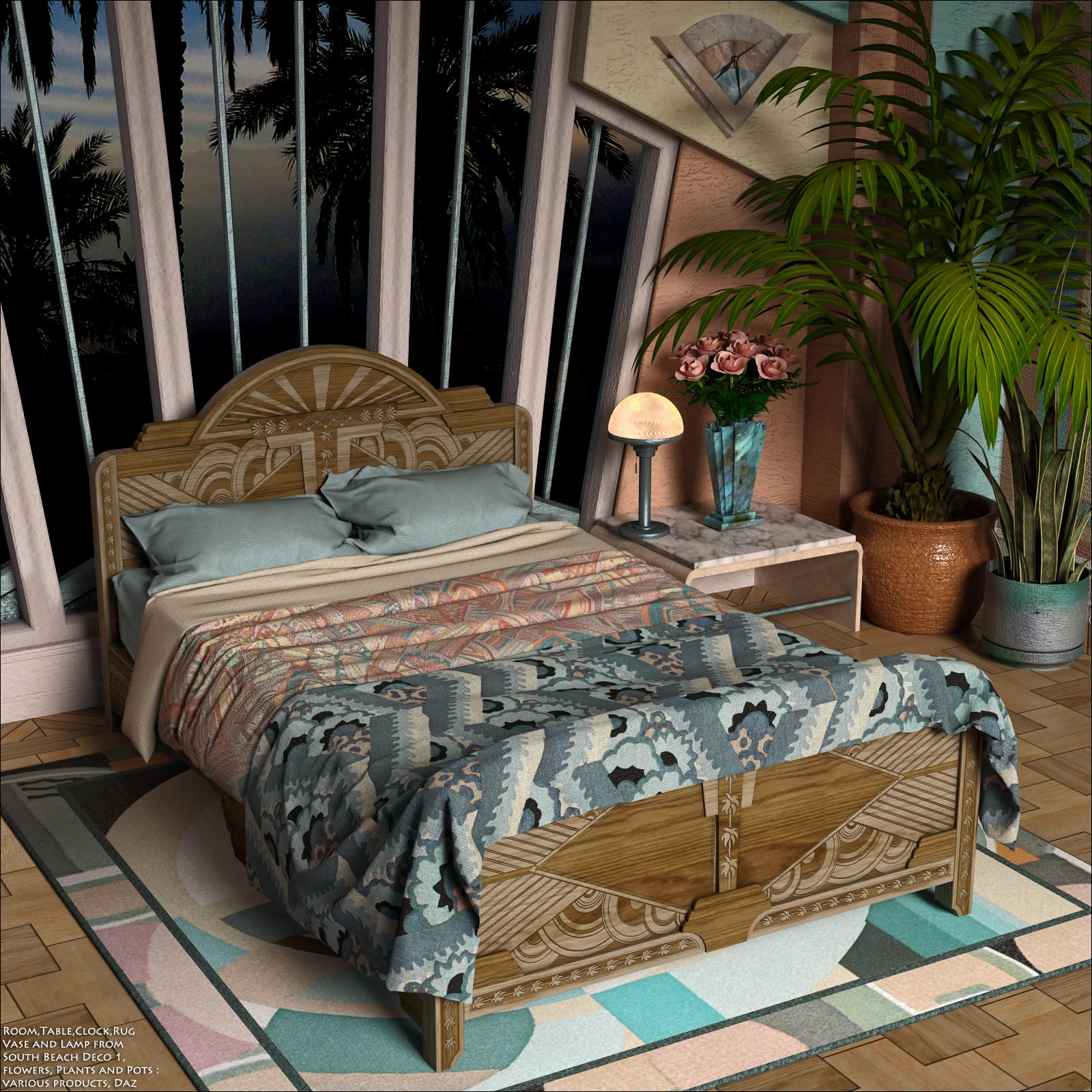 South Beach Deco Beds by N/A